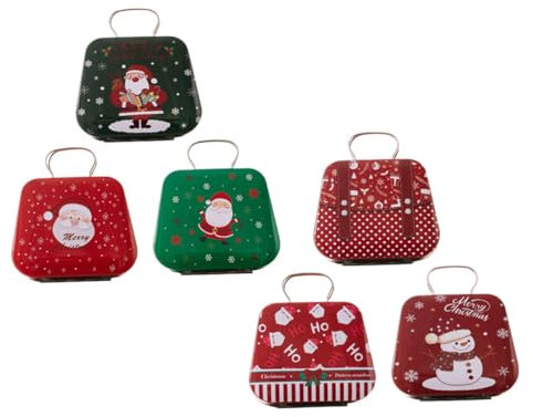 Healeved Weihnachts-aufbewahrungsbehälter Mit Griff 6er-pack Dekorative Blechdosen Für Kekse Süßigkeiten Und Leckereien