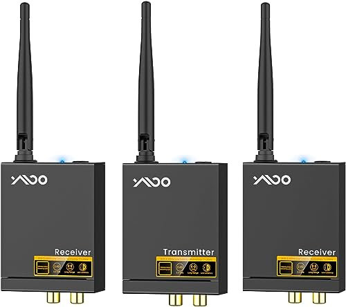 YMOO 3 in 1 Drahtlos Bluetooth Sender Empfänger fur TV, Wireless Audio Transmitter Receiver, 20ms Extrem Niedrige Latenz,320 Fuß Reichweite, Wireless Audio Adapter für/Lautsprecher/PC/Heimstereoanlage