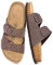 FITORY Sandales Femme Plates avec Semelle en Liège Nuisettes Ajustables à Bout Ouvert Sans Laçage pour Été,Marron,Taille 42