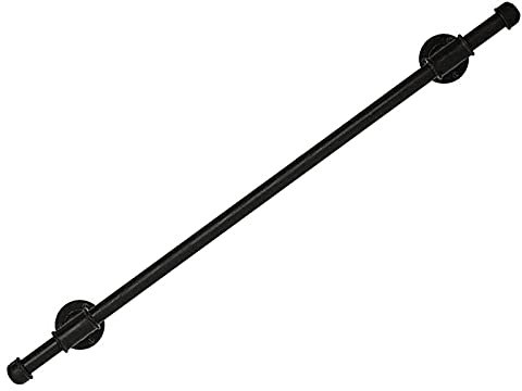 GLMGBP Industrieller Treppenhandlauf aus Rohr mit Beschlägen, Mattschwarz, Sicherheitshaltegriff zur Unterstützung älterer Menschen, 3 m lang