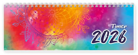 TRÖTSCH - Schreibtischquerkalender Timer Farben (eine Woche 2 Seiten) 2026: Tischkalender Wochenkalender