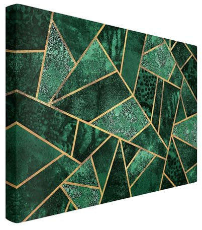 micasia Akustikbild Muster Schallschutzbild 4cm Keilrahmen & Schallabsorber - Geometrisch Abstrakt grün Wohnzimmer Schlafzimmer Bild für bessere Raumakustik 2248 (150x100cm)