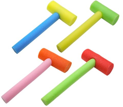 Gihioue Marteau de jeu - Jeu de marteau - 4 pièces - En mousse - Multicolore - Pour garçons et filles - Motricité fine - Salle de jeux d'intérieur