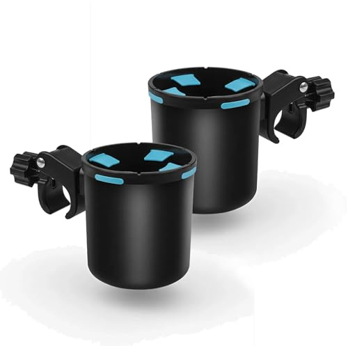 IVYSUN Marine Boat Rail Cup Holder,No-Drill Tool-Free Install,Holds 30-40oz Tumblers,Install On Bimini Top Conver Rail Or Pole, Gift for Pontoon, PWC, Jet Ski