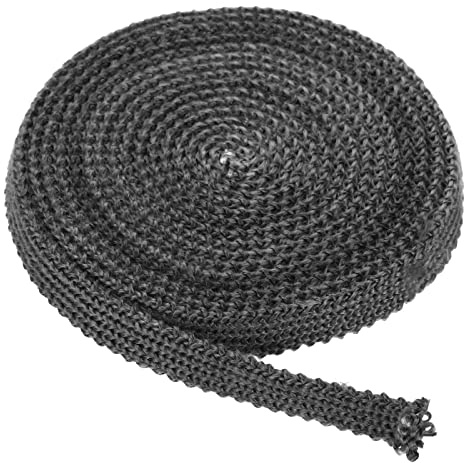 QPTGWPBZY 1 x 1/8 x 118 Hochtemperatur-Graphit-Glasfaser-Holzofendichtung for Kamine und Öfen(5/8inx1/8inx118in)