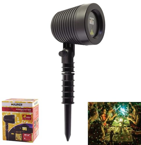 NATALE - PROIETTORE LASER LED PER ESTERNO 9 FUNZIONI MAURER D