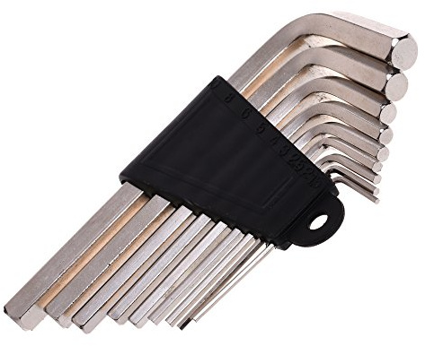 Cosmos L Shape Hexagon Hex Key Wrench Set Screwdriver Tool Kit, 9 Sizes