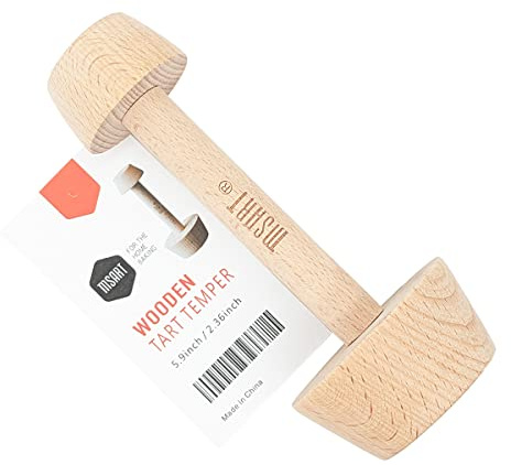 Tart Tamper Pastry Tamper Mini Pan Wood Wooden Shell Dough Muffin Metal by for Making Muffin, Pecan Pies, Cheesecakes and Desserts.
