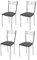 t m c s Tommychairs - Set 4 sillas Elegance para Cocina, Comedor, Bar y Restaurante, Estructura en Acero Cromado y Asiento tapizado en Polipiel Color Gris Oscuro