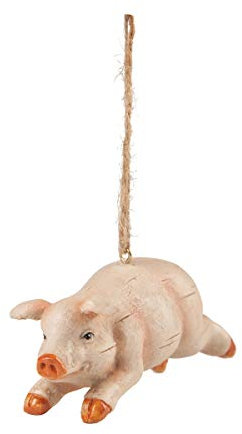 C&F Home Rustikales Schwein aus Kunstharz, 10,2 cm, Rosa