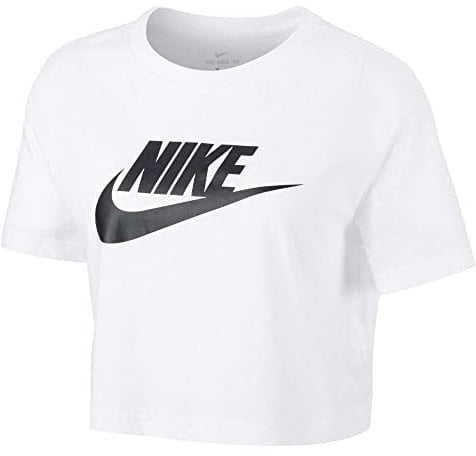 Nike Damen Sportswear Essential Kurz-t-shirt, Weiß / Schwarz, M EU