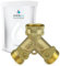 SMARDY 2 Vie Distributore a Y in Ottone 3/4 Pollice Raccordo d'Acqua Doppio Adattatore per Tubo da Giardino Acqua, Lavatrice