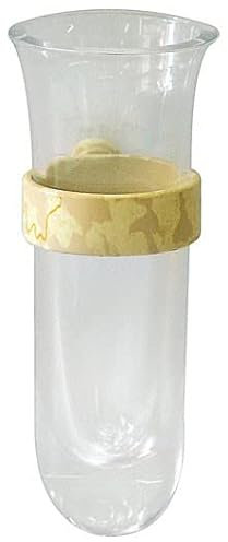 Amazingrave - Búcaro de una Sola Flor 10cm - Accesorios para nichos de Cementerio - De Cristal y marmol Botticino, para Pared 50340/MB