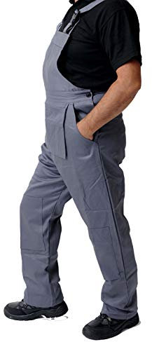 Roadmaster Bib and Brace Dungaree Overalls Painters Suit for Decorators Builders, Grey, XXS