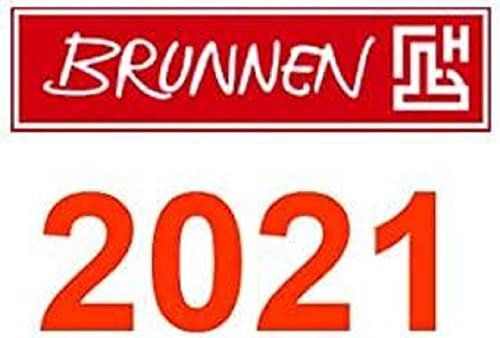 BRUNNEN 1077460061 Tischkalender/Querterminbuch Modell 774, 2 Seiten = 1 Woche, 326 x 102 mm, Balacron-Einband bedruckt schwarz, Kalendarium 2021, Wire-O-Bindung