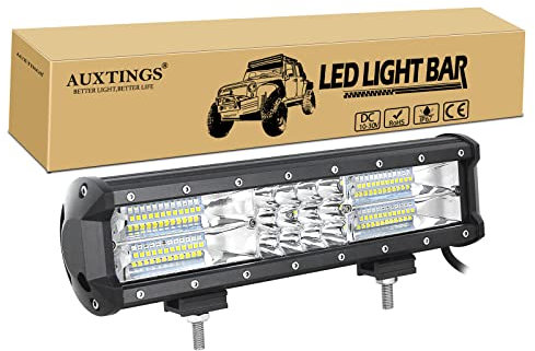 AUXTINGS 12 Zoll 30cm 180W dreireihiger LED Arbeitslicht Bar Autoscheinwerfer Offroad Flutlicht Scheinwerfer 6000K imprägniern IP67 Arbeits-Licht 12V 24V