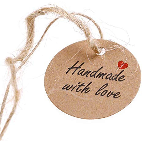 100 Stück Packpapier-geschenk-umbauten Liebe Handgemacht Umbauten Runde Schlagwörter Diy Namensschilder Weiß Geschenkanhänger Bevorzugung Etikettiert Craft Schlagwörter Hochzeit Etiketten Runde