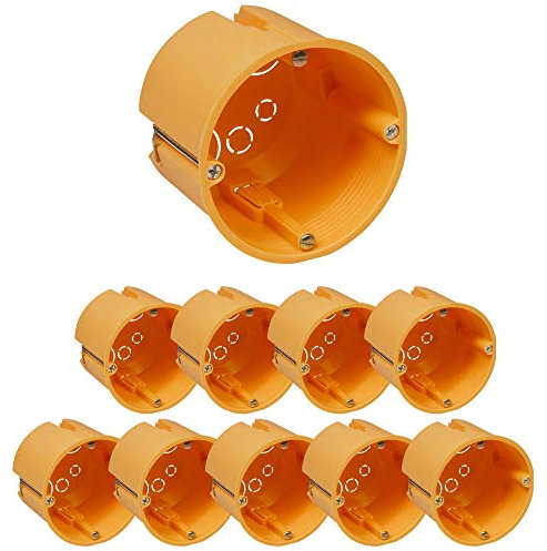 10 Stück robuste Hohlwanddose Ø 68 x 62 mm inkl. Geräteschrauben - Unterputz Schalterdose Hohlwand Gerätedose