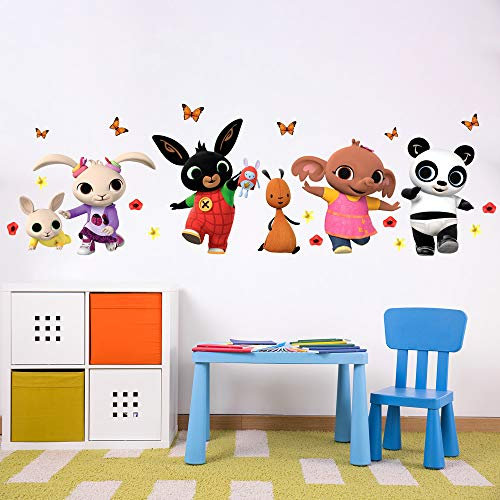 kina - B_R0003 Wandaufkleber Baby Ökologische und hypoallergene, weich repositionierbar Stoffeffekt Bing Cartoon Flop Pando Sula Neugeborene Ddekoration Kinderzimmer selbstklebende Tapete