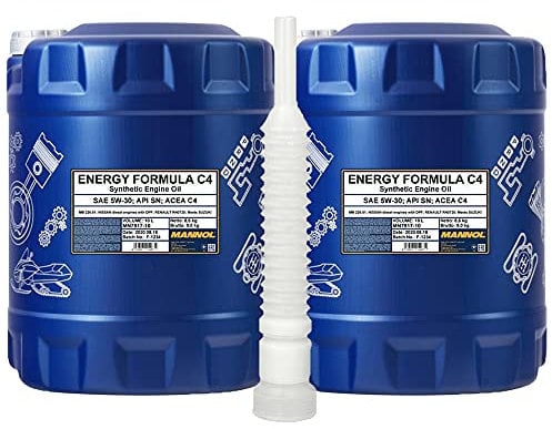 2 x 10 Liter, MANNOL 7917 Energy Formula C4 5W-30 RN 0720 Motoröl + Ausgießer