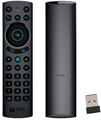 Bluetooth-Sprachsteuerung, kabellose Sprachsteuerung, USB-Sprachsteuerung, hintergrundbeleuchtete Fernbedienung mit IR-Lernen, für Nvidia Shield, PC, Beamer, Smart-TV, Android TV-Box (G20S Pro Plus)