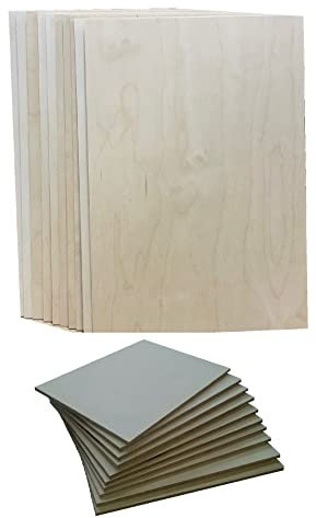 Sperrholz 10 Stück Bastelsperrholz für Laubsäge und Bastelarbeit Modelbau geeignet (50 x 50cm, Stärke 6mm)