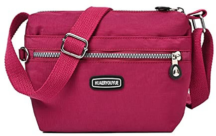 Bopchk Frauen Umhängetasche Nylon Oxford wasserdichte Schultertasche Tote Geldbörse Lässige Mode Reise Umhängetasche,Pink