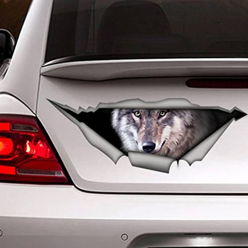 2 Stück Wolf Auto Aufkleber, Wolf Aufkleber, Hund Aufkleber, Vinyl Aufkleber, Auto Aufkleber, lustige Aufkleber, Laptop Aufkleber, 3D Aufkleber Laptop Koffer LKW Zubehör Auto Aufkleber Dekoration Aufk