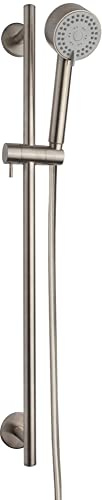 Saqu Shine Duschset komplett Gebürsteter Stahl - Duschsystem mit Handbrause Duschbrause, Brausekopf