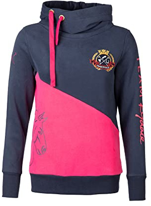 Rydale Ladies Diagonal Style Hoodie Women's 100% Cotton Hoody Overhead Cross Neck Embroidered Hooded Jumper 3 Colours