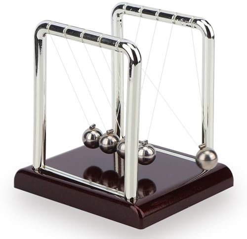 Newton Cradle, Klassiches Newton Kugelspiel Newton Pendel, Balance Pendel Ball Spielzeug, Physik Deko für Schreibtisch, Pendelball Dekoration(S)