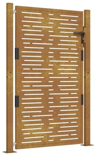 vidaXL Puerta de jardín acero corten diseño cuadrado 105x155 cm