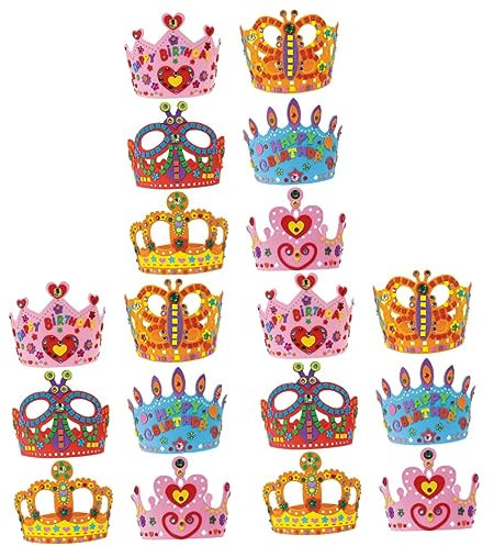 ibasenice 36 Stk Kronenhut Bausätze Diademe Bastelset Krone Bastelset Geburtstagskrone Selber Machen Diy Tiara Handwerk Diadem-bastelsets Kronenhüte Basteln Partyhut Kind Handbuch Eva