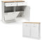Giantex Aparador de Cocina con 2 Cajones y Armario con Puertas, con Espacio para Cubo de Basura, 100 x 35 x 90,5 cm, Mueble de Almacenamiento para Cocina, Comedor, Inodoro (Blanco)