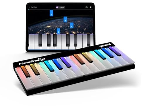 Gemini Sound PianoProdigy 24-Key Light-Up Bluetooth Keyboard – Portable & Expandable Piano for Aspiring Musicians – Wireless MIDI Controller for iOS/Android Devices (Requires App)