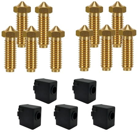 Wefuit 10 x 0,4 mm Messingdüsen, 5 x Silikonsockenabdeckung für Anycubic Kobra 2, Kobra 2 Neo, Kobra 2 Pro, Kobra 2 Plus, Kobra 2 Max 3D-Drucker
