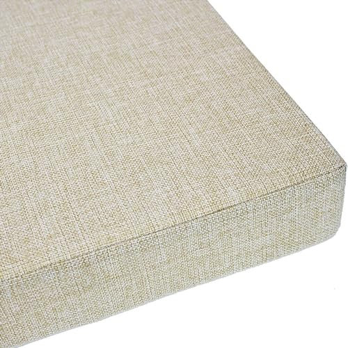 Zoomlie 2-Sitzer-Bankkissen, Essbankkissen mit hochdichtem 50D-Schaumstoff, Schaukelsitzkissen für Garten, Terrasse, Innen- und Außenbereich, 90 x 50 x 3 cm, Beige