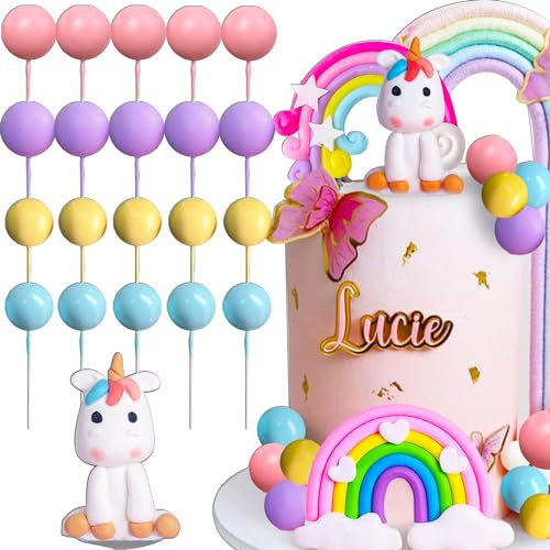 JeVenis Unicorn Birthday Cake Decoration Rainbow Cake Topper Unicorn Party Favors Rainbow Birthday Decoration for Girl