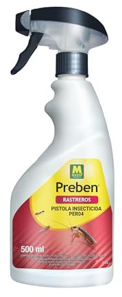 Droquimur Insecticida Preben rastreros. Pistola 500 ML .Contra: cucarachas, chinches, hormigas, pulgas, piojos, garrapatas. ESPECIAL GARRAPATAS (Pack de 6)