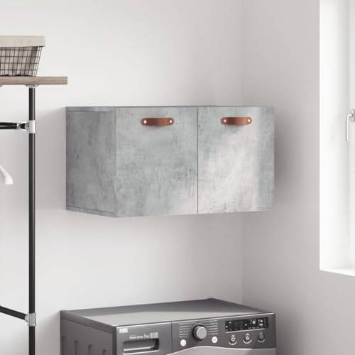Homgoday Armario de Pared Madera ingeniería Gris hormigón 60x36,5x35 cm, Armario Estante Flotante Almacenaje Salón Sala de Estar Baño Cocina Hogar Muebles armarios y Taquillas Mobiliario