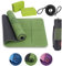 Habib Group Yogamatte Satz inklusive Yogablöcke - Rutschfeste Gepolsterte Trainingsmatte für Fitness Inklusive Yogagurt und Tasche - 2er Set YogaBlöcke für Pilates,Meditation,Erholung - Grün