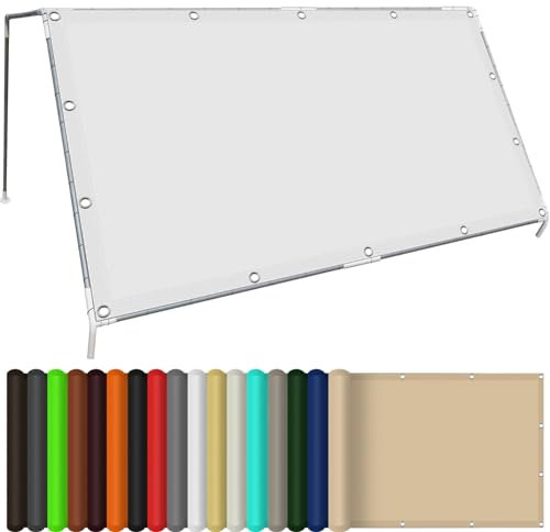 Toldo Vela de Sombra Impermeable 270 x 430 cm Resistente Al Vientoy Al Agua Protección Solar Toldo Exterior Terraza Solar Tela de Sombra con Ojales y Cuerdas de Sujeción para Pérgola, Blanco