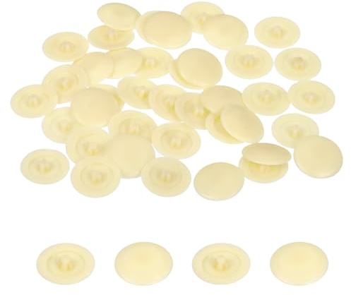 QUARKZMAN 100 Stück Abdeckkappen für Schrauben, 12mm wasserdichte Kunststoff Schraubenabdeckung für Phillips Cam Lock Muttern Selbstschneidende Schrauben, Beige