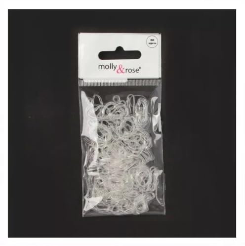 Pack of 250 Clear Mini Neoprene Rubber Hair Bands Elastics.