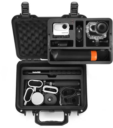 LEKUFEE Wasserdichter Hartschalenkoffer für Insta360 GO 3S, Insta360 GO 3 Vlogging-Kamera und Zubehör (nur Koffer)