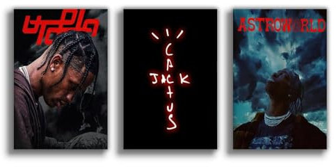 NebulaNova Travis Scott Album Poster 5 Leinwand Poster Schlafzimmer Dekoration Landschaft Büro Raumdekoration Geschenk Unframe-style 16x24inch(40x60cm)