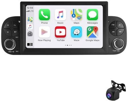 Generico HTXPSM Autoradio Doppio DIN Autoradio con Touch Screen da 7 Pollici per Fiat Panda 2013-2020 con Carplay e Android Auto, Supporto Lettore MP5 Bluetooth SWC/Mirror Link/DSP (XY6 8Core 4+64G)