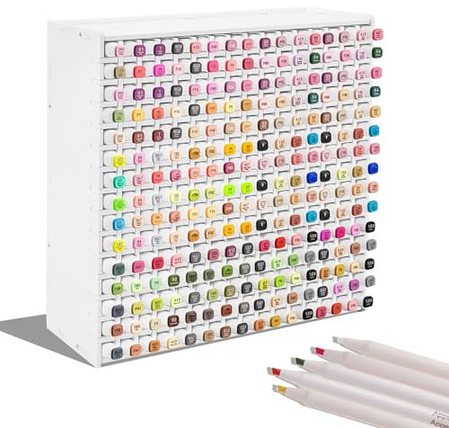 240 Stifte Organizer Schreibtisch, Marker Organizer, Stifthalter mit Herausnehmbarer Trennwand, Marker Aufbewahrung für Stifte Bleistifte Buntstifte Kunstpinsel, Marker-Halter für Zuhause Büro Schule