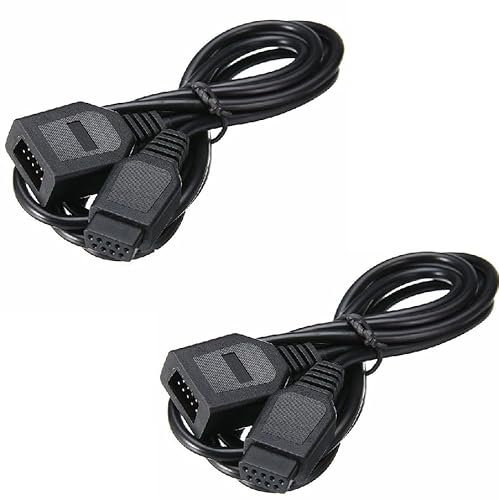 Lot de 2 Rallonges Manette 1,80 m pour Sega Megadrive/Genesis 1 & 2 – Compatible Manettes 3 & 6 Boutons – Straße Game