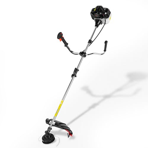 Desbrozadora de Gasolina Dnipro-M 43S, 42,7cc, con Manillar Bicicleta | Motor de 42,7cc con 8500 rpm │ Cuchilla 3T de 255 mm para vegetación densa │ Depósito de 1,2 L, cilindro cromado